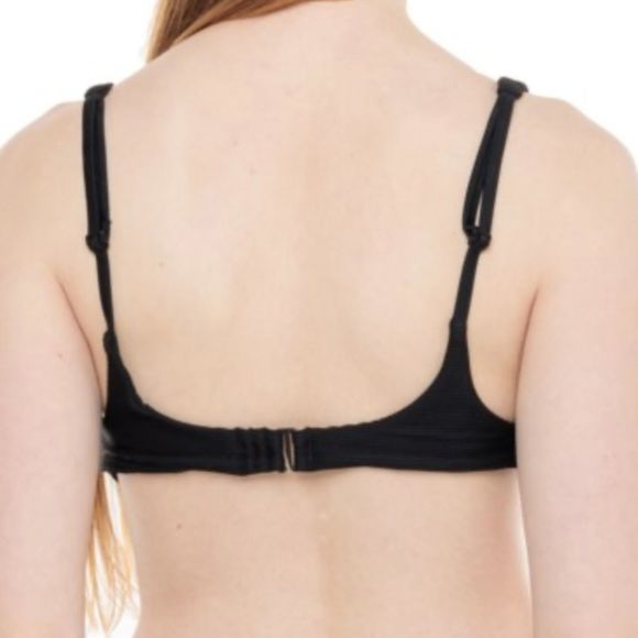 prAna NWT Sz XL Black Shoreline Ottoman Ribbed Bikini Swim Top - Picture 2 of 9